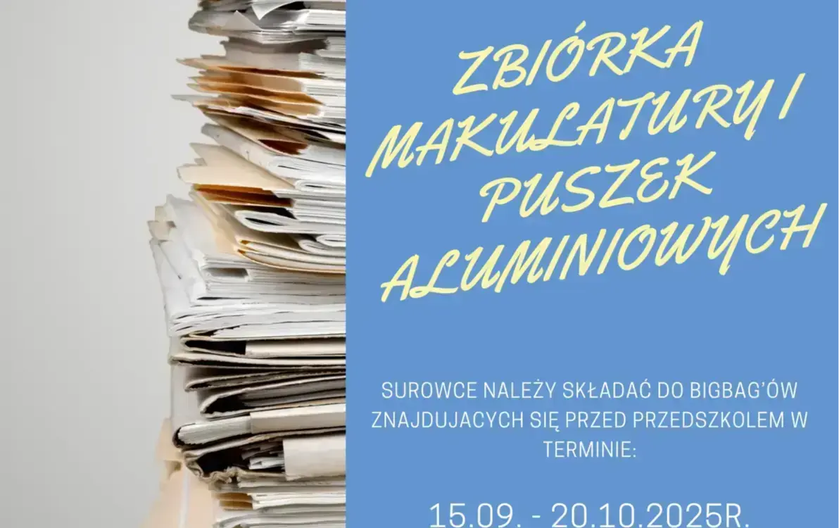 Zdjęcie do Zbi&oacute;rka makulatury i puszek aluminiowych 