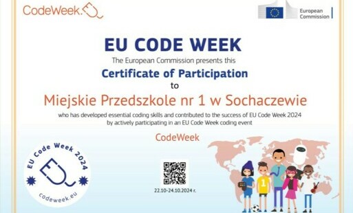 Zdjęcie do Nasze Przedszkole w Projekcie Europejskim CodeWeek 2024 !