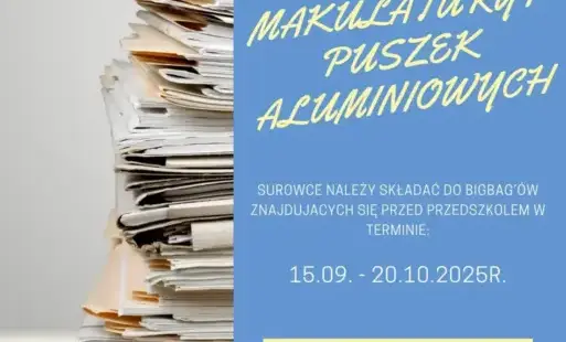 Zdjęcie do Zbi&oacute;rka makulatury i puszek aluminiowych 